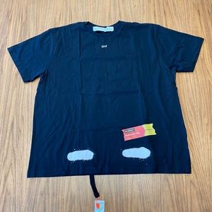 OFF-WHITE Incomplete Spray Paint Tee - Black